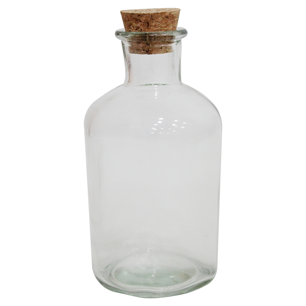 FRASCO ACUCAREIRO / PORTA CONDIMENTO DE VIDRO COM TAMPA ROLHA CORTICA 260ML