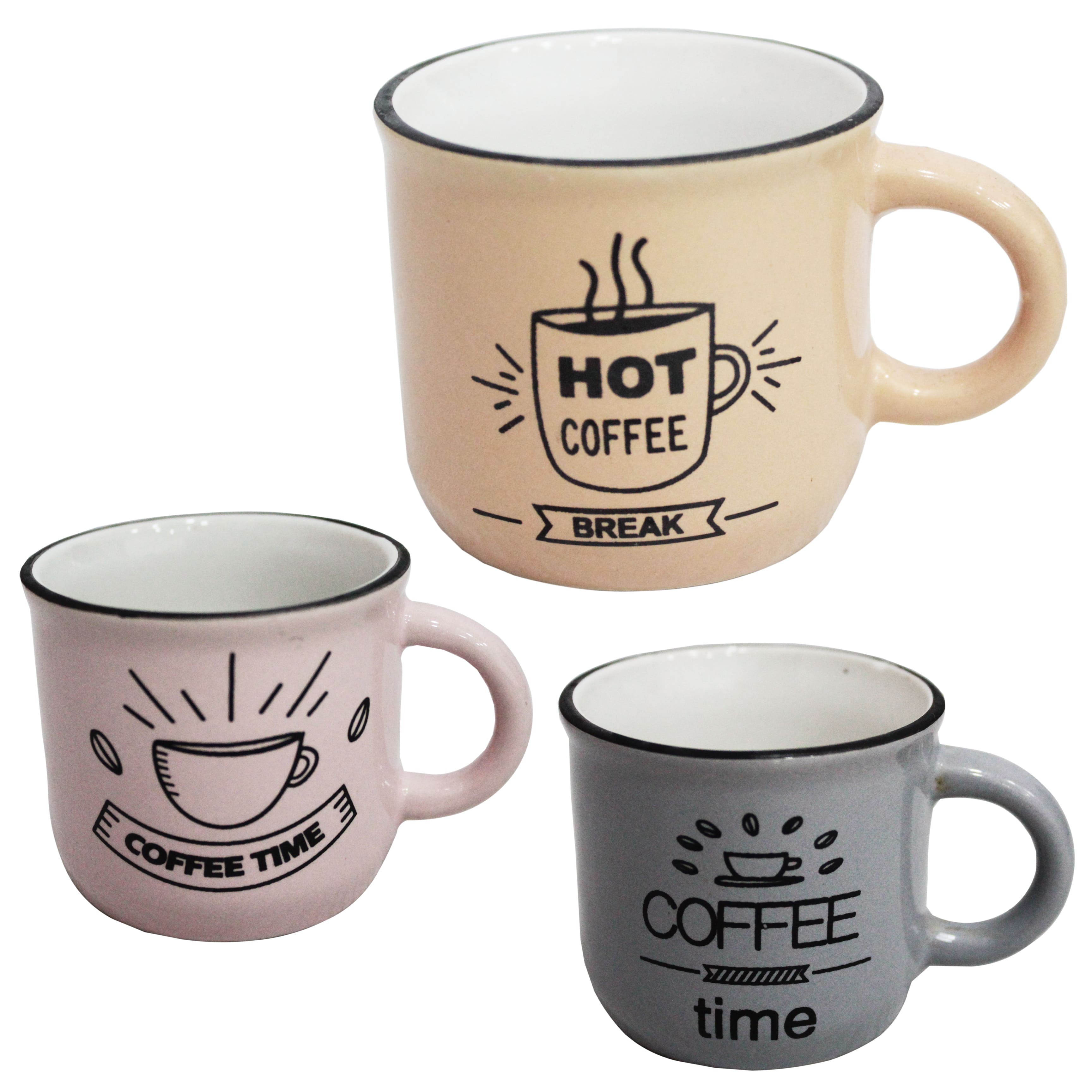 CANECA DE PORCELANA COFFEE TIME VINTAGE 90ML
