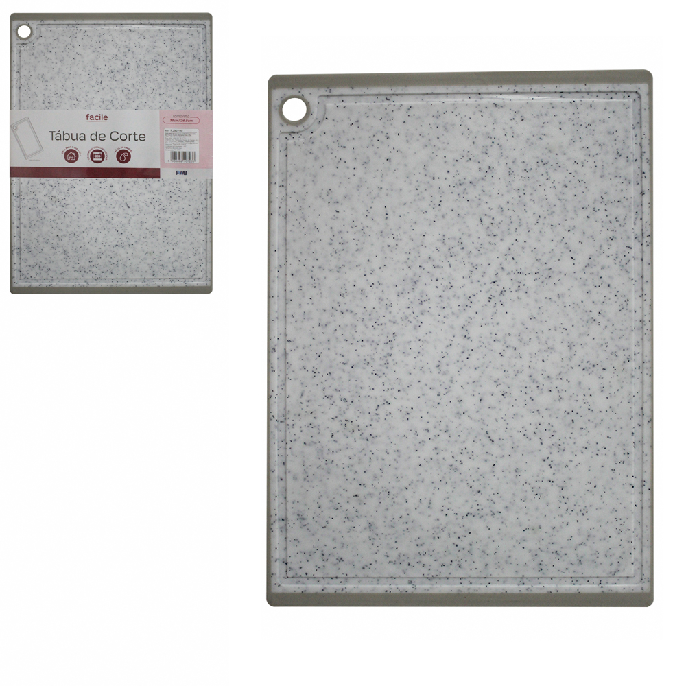 TABUA DE CORTE DE PLASTICO RETANGULAR MARMORE FACILE 31,8X22,3CM