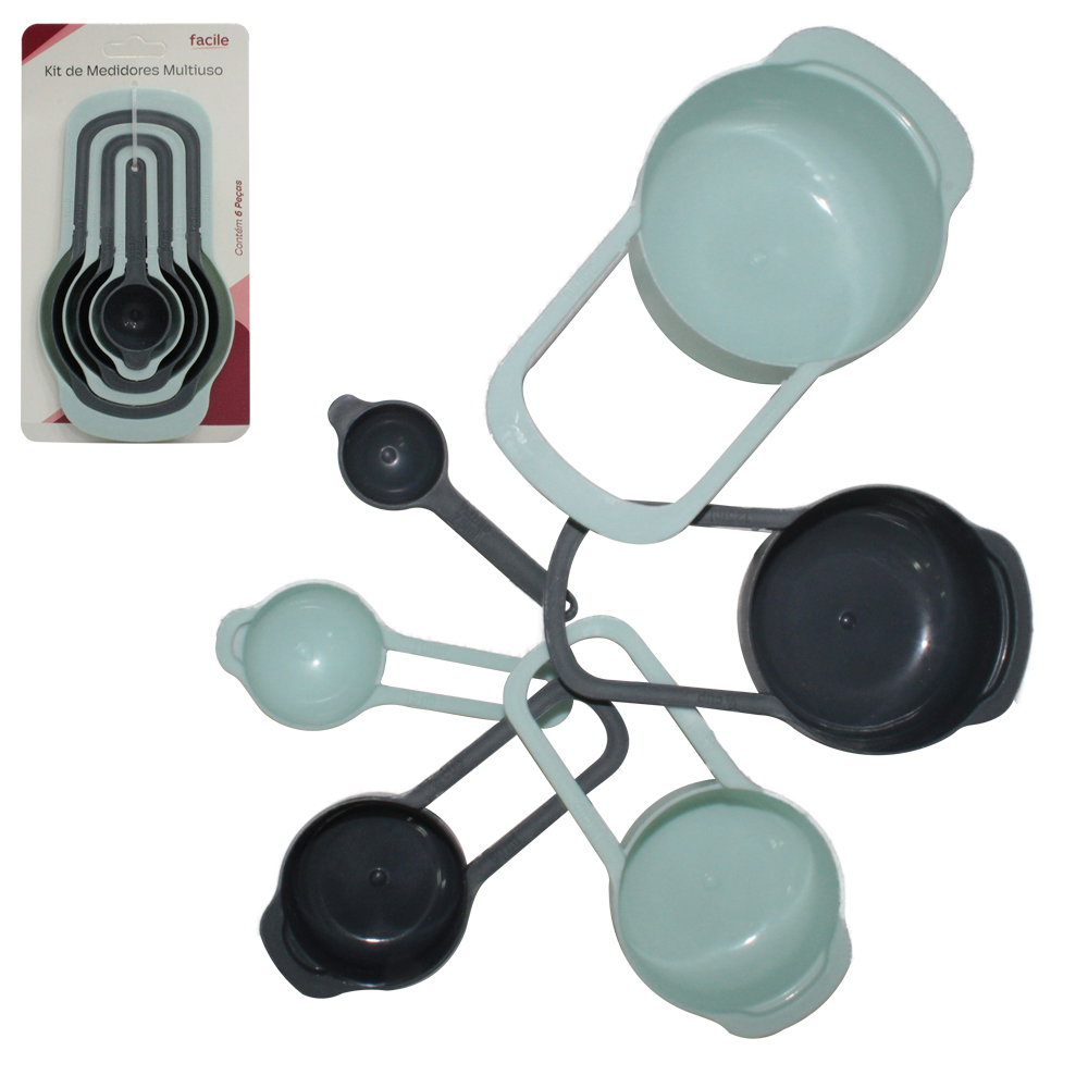 CONJUNTO DE COLHER MEDIDORA DE PLASTICO FACILE COM 6 PECAS 7,5 / 15 / 60 / 85 / 125 / 250ML