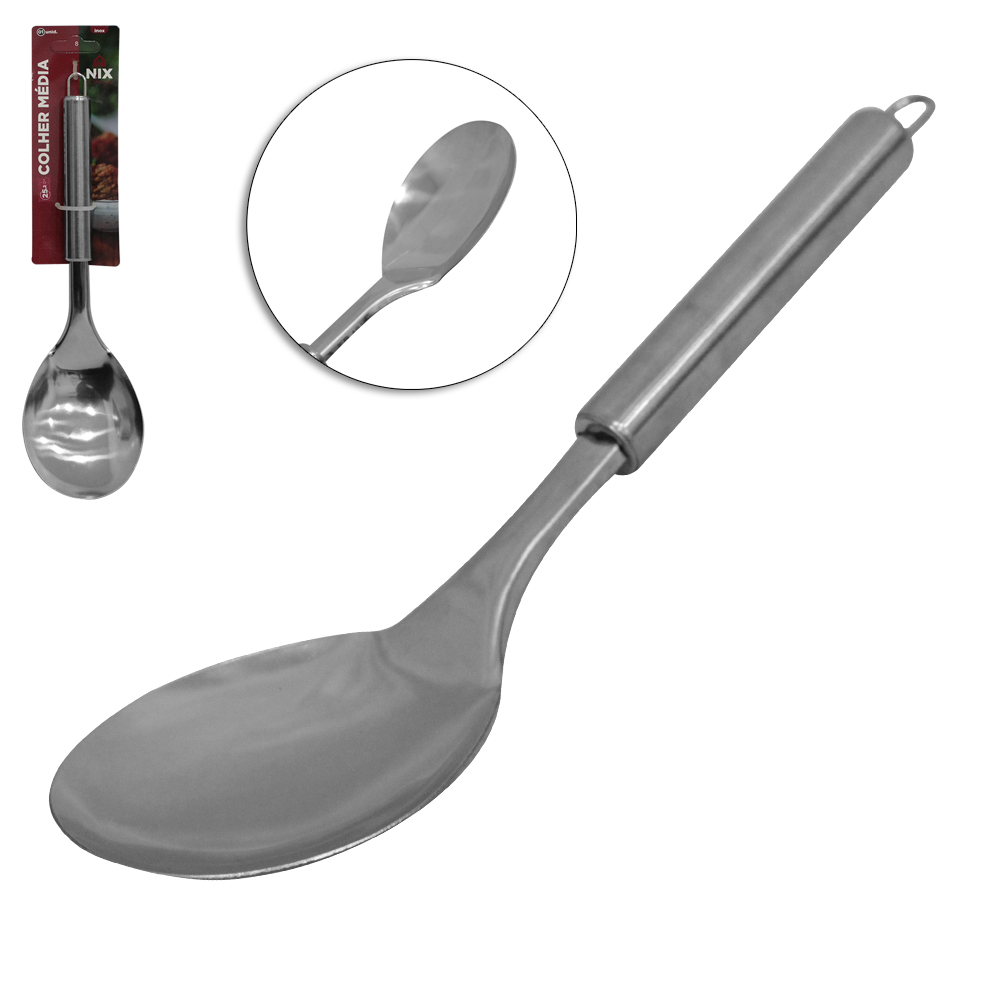 COLHER DE ARROZ MEDIA DE INOX 25X7,5CM