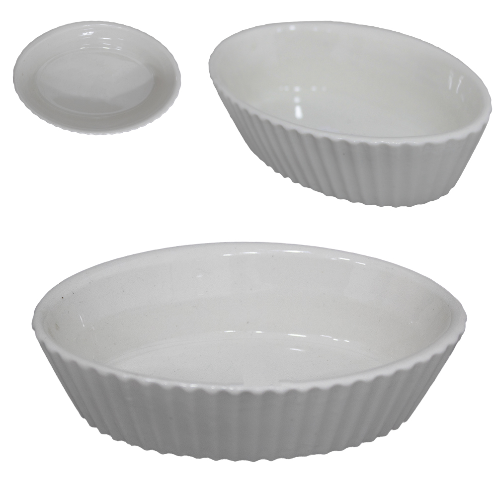 TIGELA DE PORCELANA OVAL PIETRA BRANCA 260ML 14X10X4CM