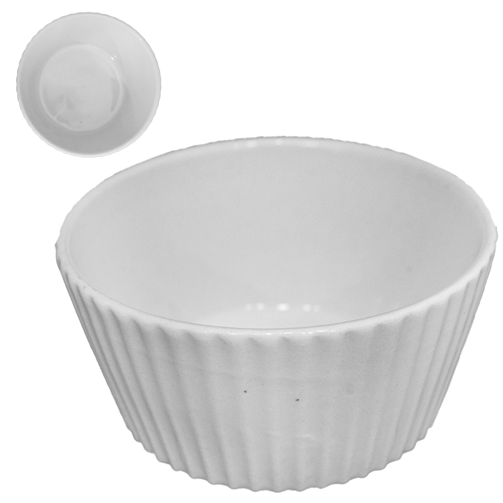 TIGELA DE PORCELANA REDONDA LUNA BRANCA 385ML 6X11CM DE Ø