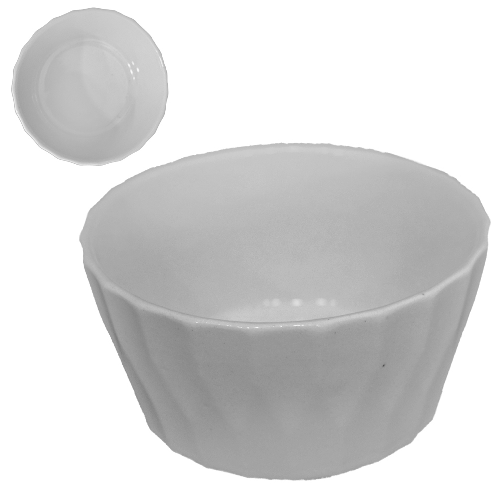 TIGELA DE PORCELANA REDONDA DIAMANTE BRANCA 385ML 6X11CM DE Ø