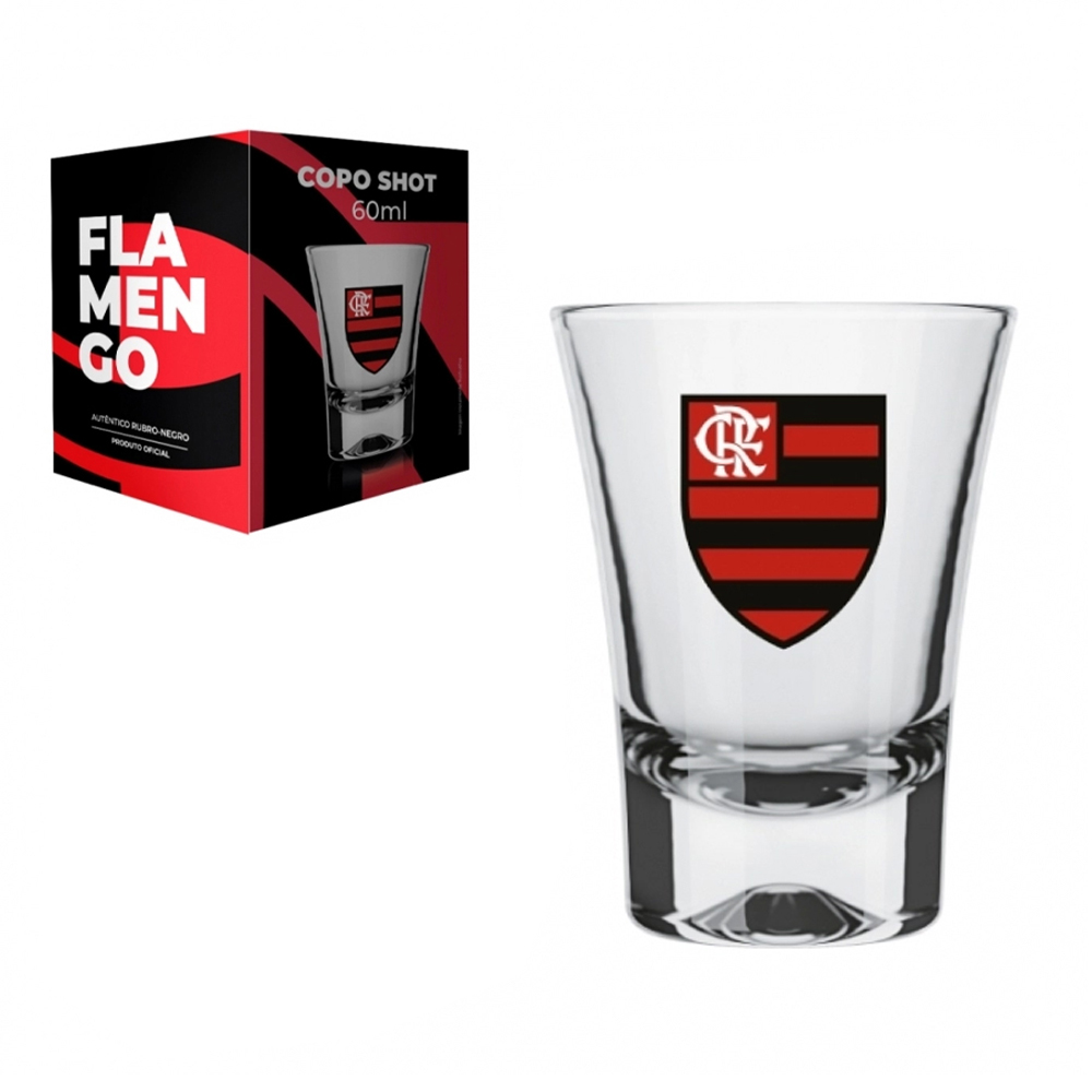 COPO DE VIDRO DOSE / SHOT FLAMENGO 60ML