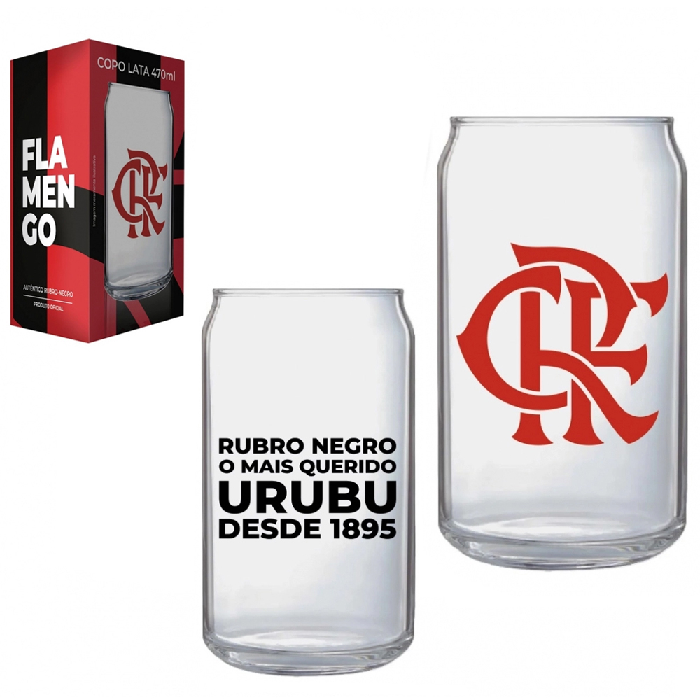 COPO LATA DE VIDRO FLAMENGO 470ML