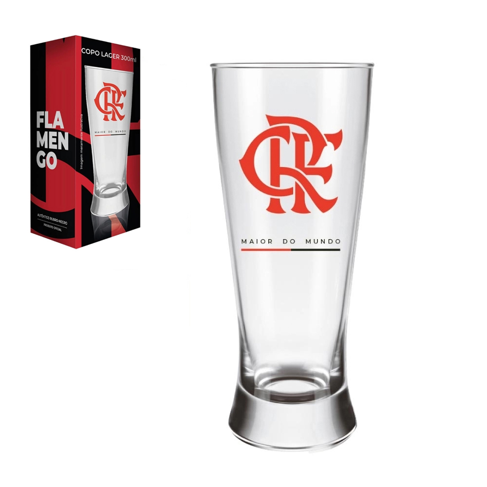 COPO LAGER DE VIDRO FLAMENGO 300ML