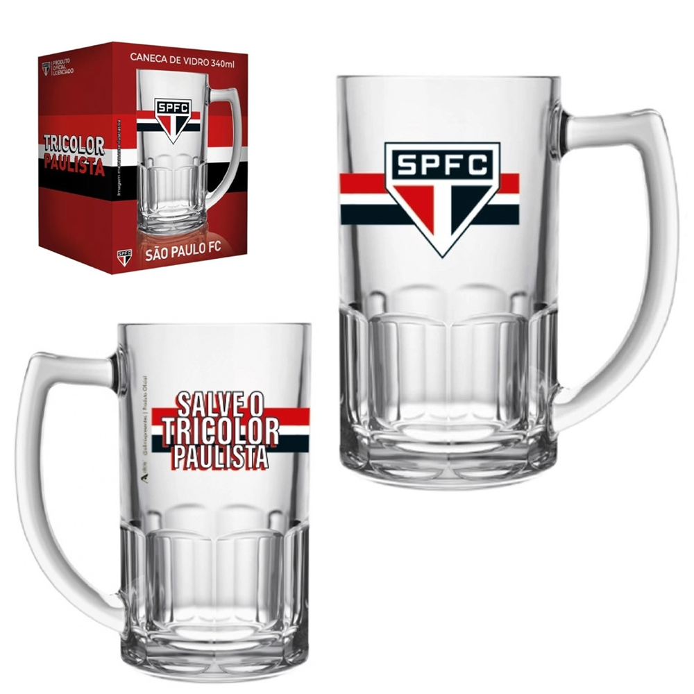 CANECA DE VIDRO BRISTOL SAO PAULO PARA CHOPP 340ML