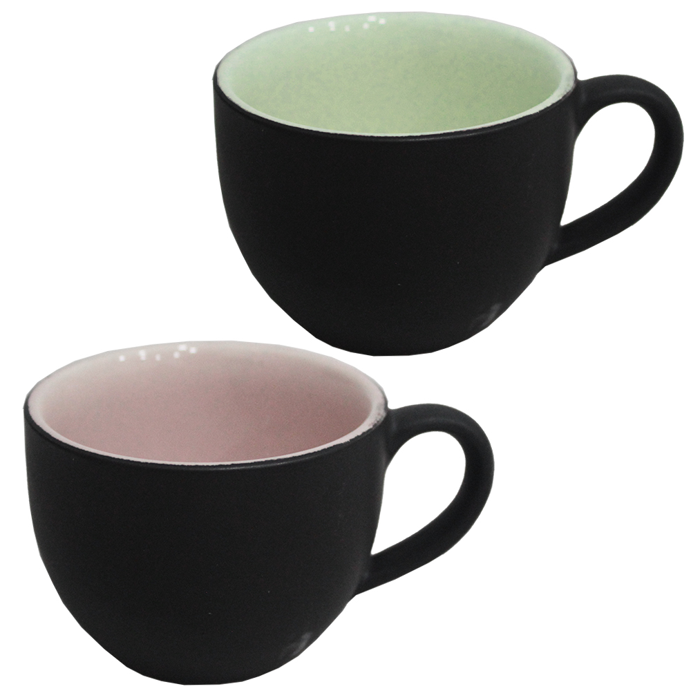 CANECA DE PORCELANA PRETA FOSCA 150ML