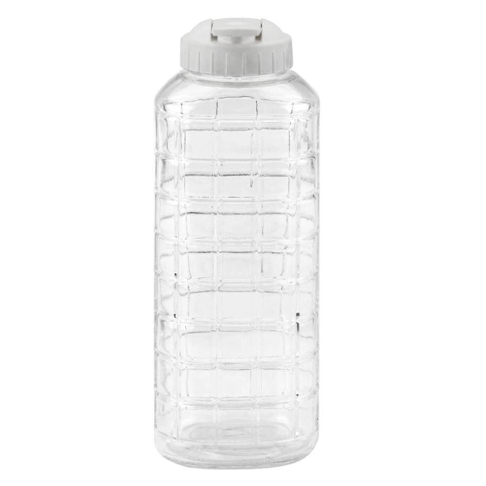 GARRAFA DE AGUA DE VIDRO QUADRUS COM TAMPA DE PLASTICO 1300ML