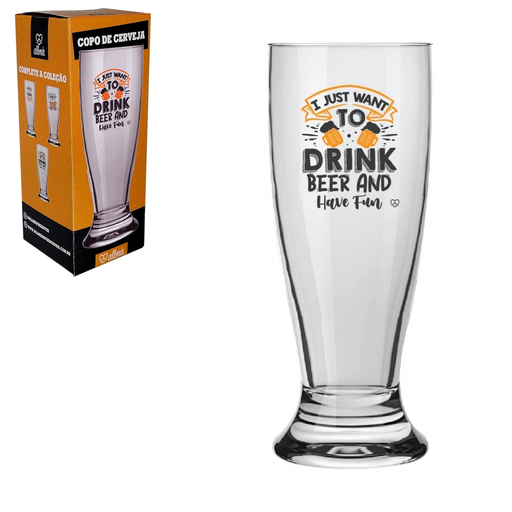 COPO DE VIDRO PARA CHOPP MUNICH HAPPY BEER 200ML