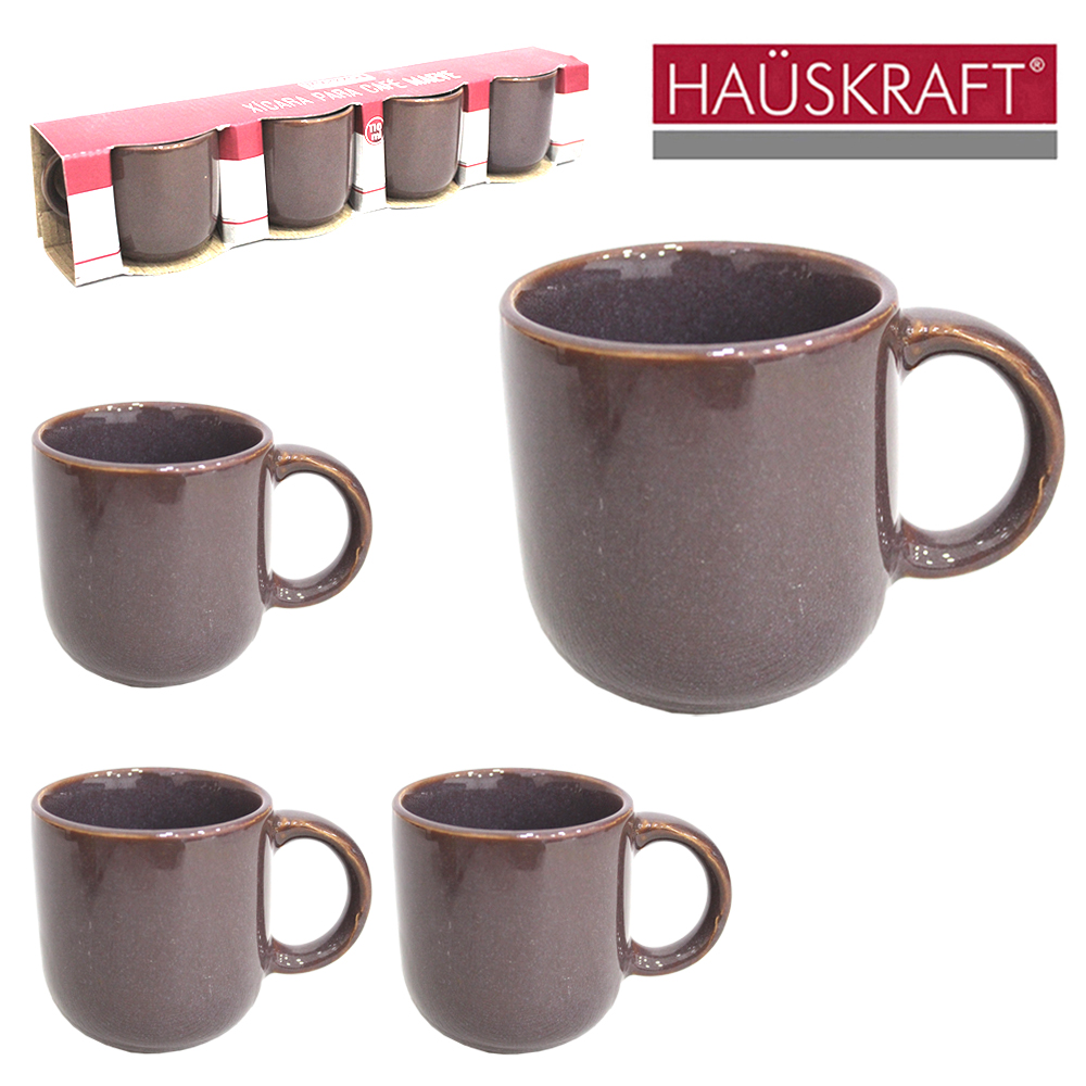 JOGO DE XICARA DE PORCELANA PARA CAFE MAEVE HAUSKRAFT COM 4 PECAS 110ML
