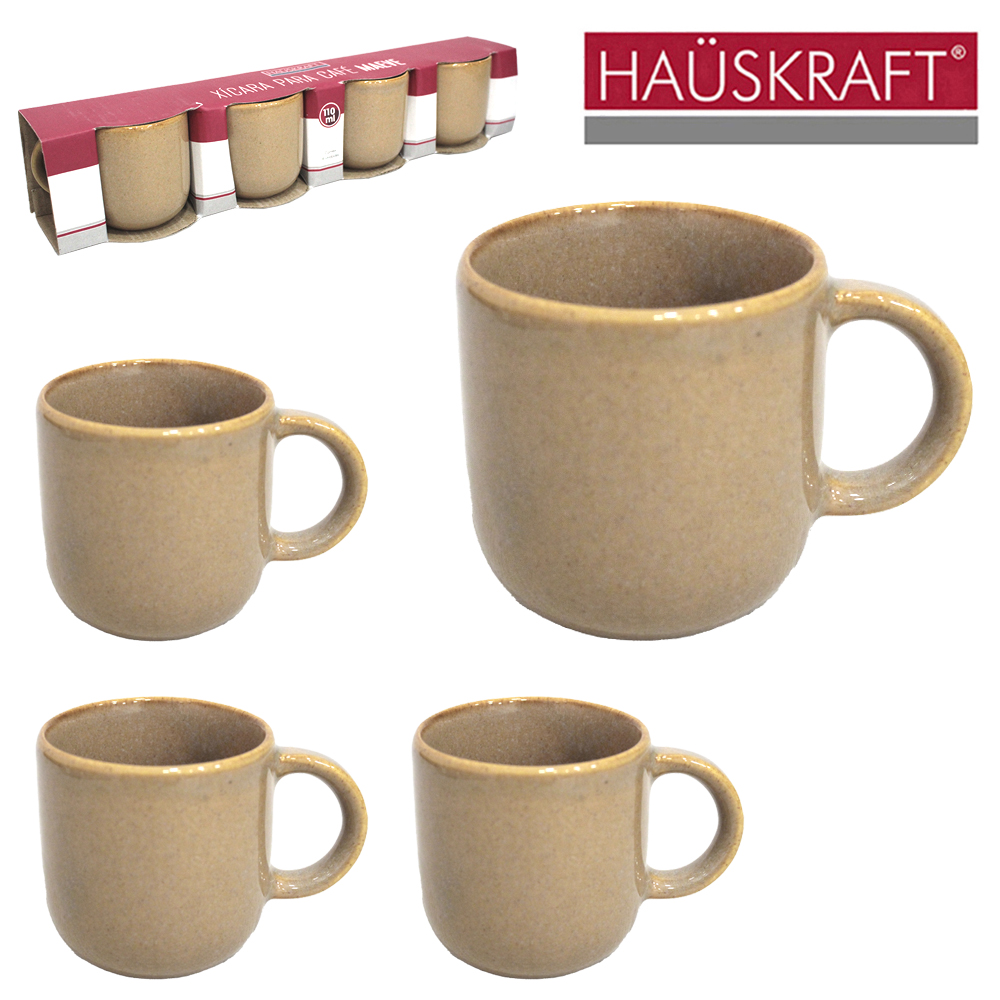 JOGO DE XICARA DE PORCELANA PARA CAFE MAEVE HAUSKRAFT COM 4 PECAS 110ML