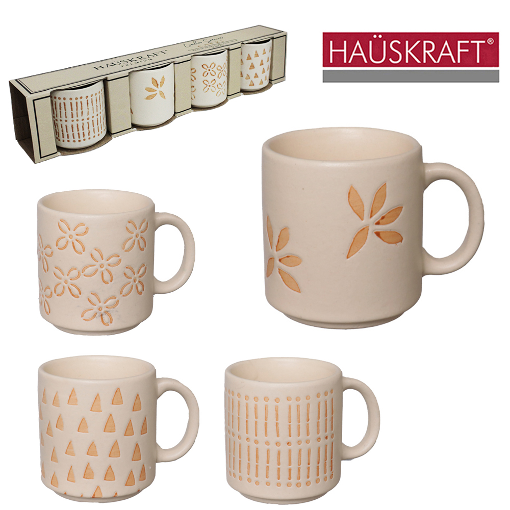 JOGO DE XICARA DE PORCELANA PARA CAFE LINHA SERVIR CAPRI HAUSKRAFT PREMIUM 4 PECAS 130ML