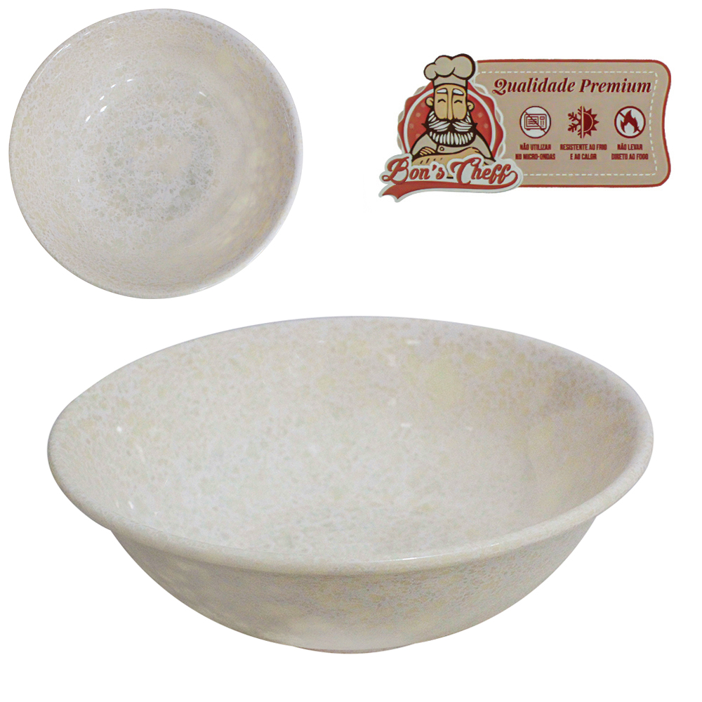 TIGELA DE MELAMINA REDONDA GOURMET GRANITO 600ML 6,5X17,5CM DE Ø BONS CHEFF