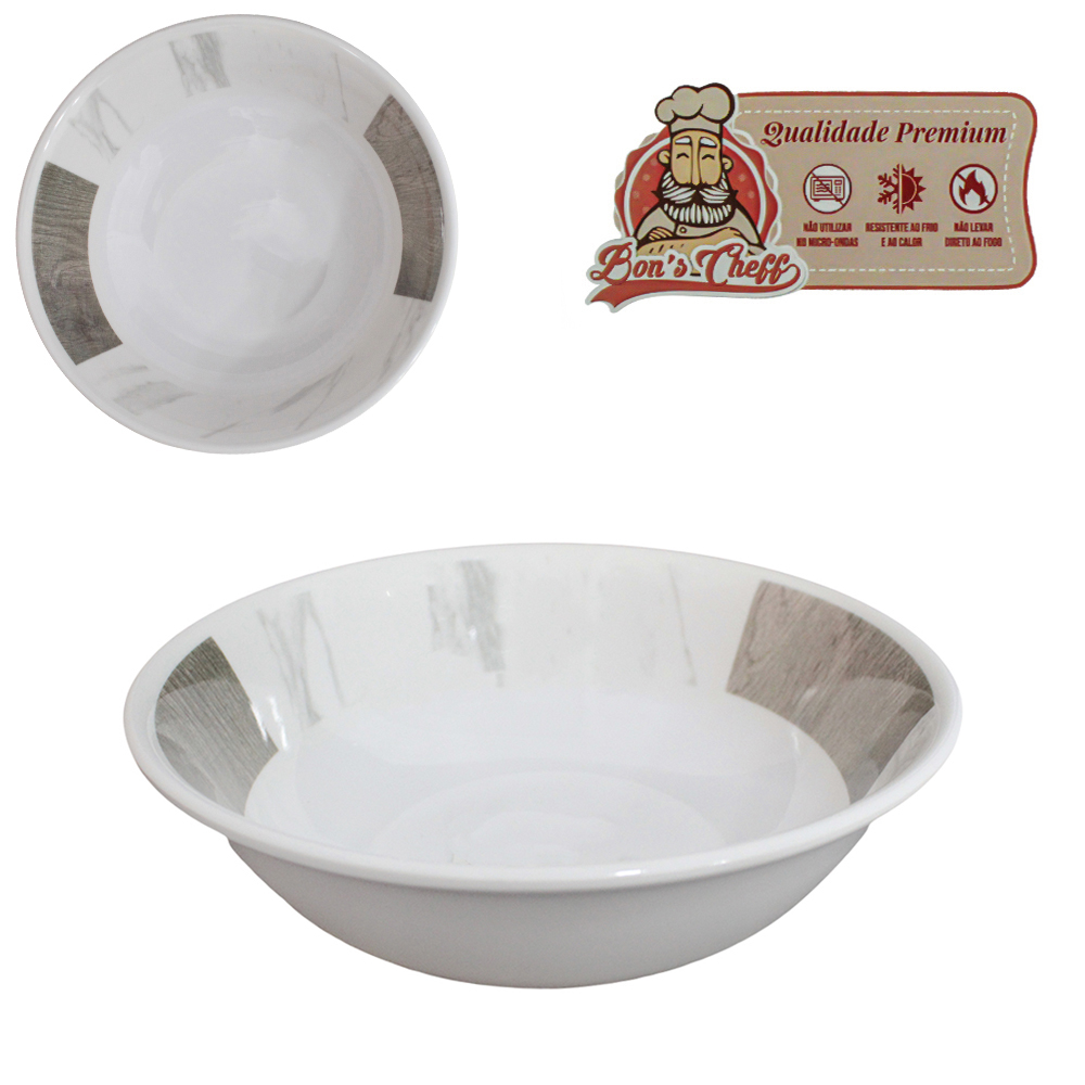TIGELA DE MELAMINA REDONDA GOURMET MARMORIZADA 330ML 5X15CM DE Ø BONS CHEFF
