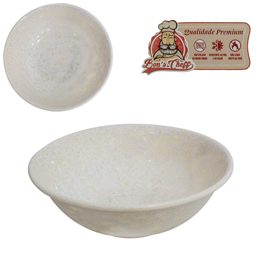 TIGELA DE MELAMINA REDONDA GOURMET GRANITO 330ML 5X15CM DE Ø BONS CHEFF
