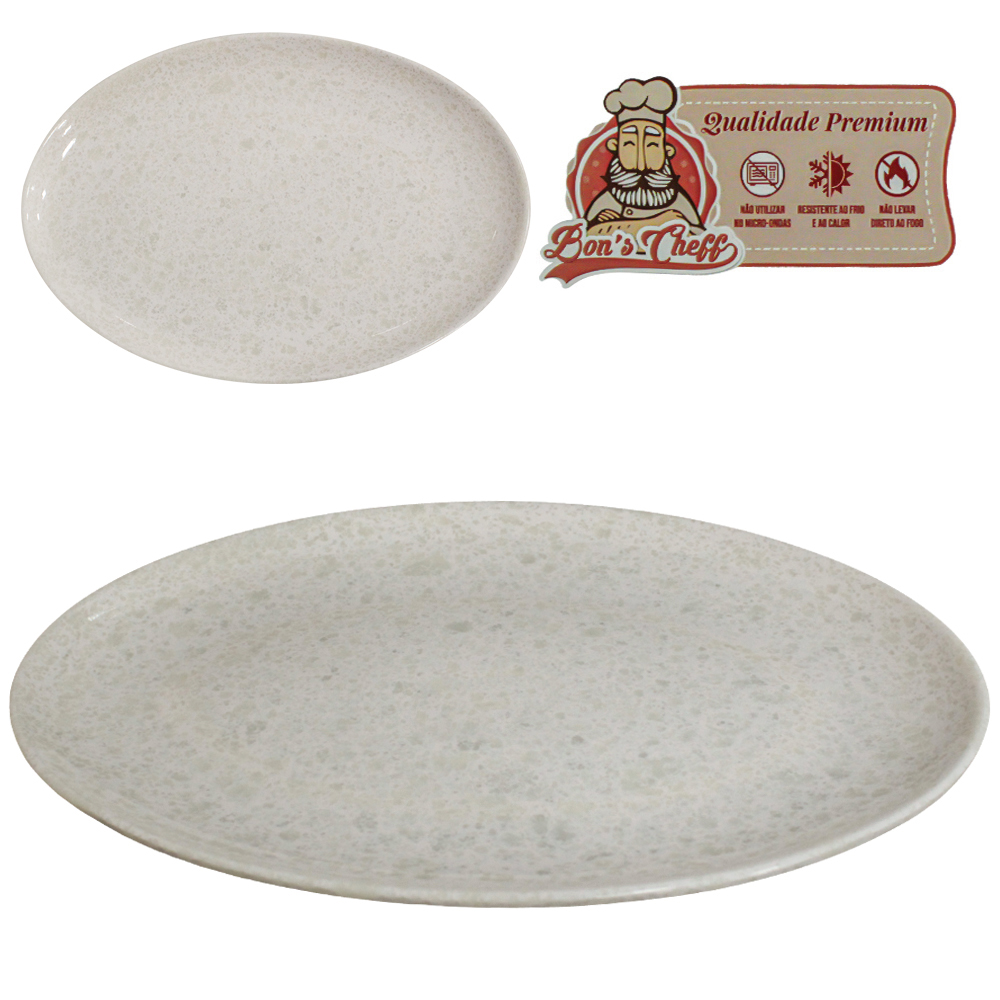TRAVESSA DE MELAMINA OVAL GOURMET GRANITO 35,5X25CM BONS CHEFF