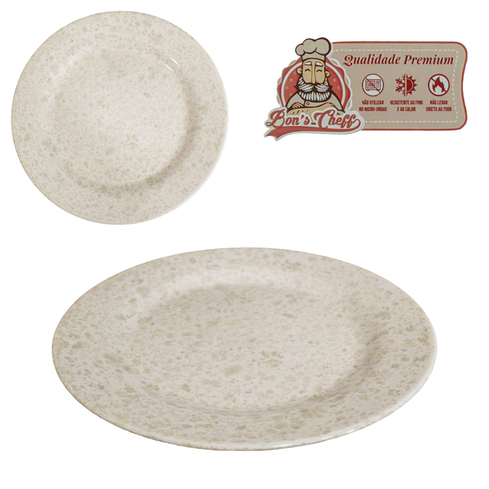 PRATO DE MELAMINA PARA SOBREMESA GOURMET GRANITO 17,5CM DE Ø BONS CHEFF