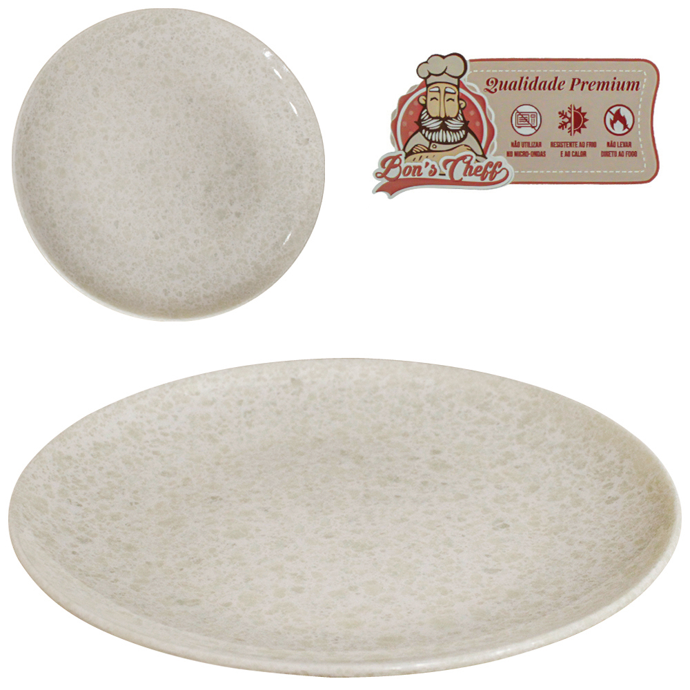BANDEJA DE MELAMINA REDONDA GOURMET GRANITO 30CM DE Ø BONS CHEFF