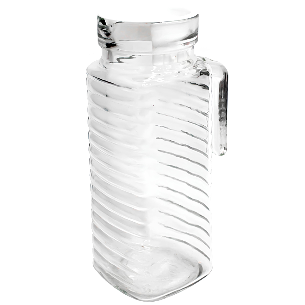 JARRA DE VIDRO LISTRA COM VISOR COM TAMPA DE PLASTICO 1000ML