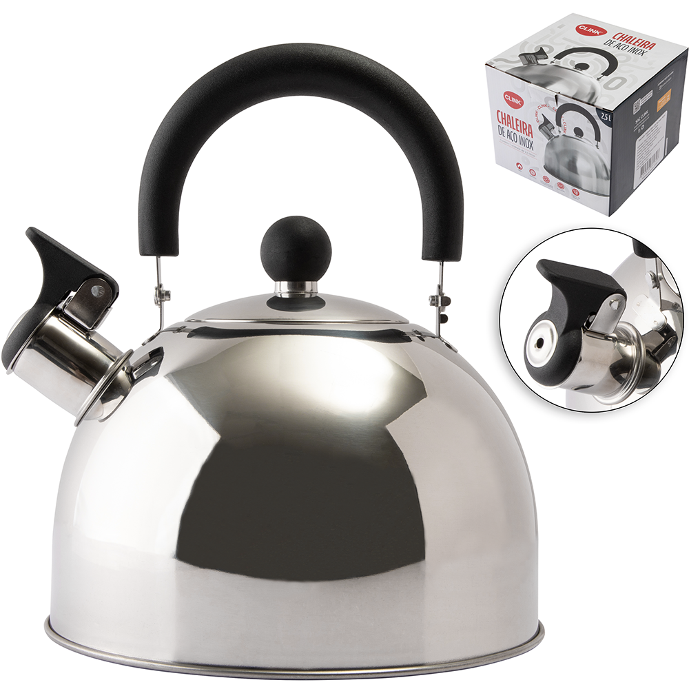 CHALEIRA DE INOX COM APITO 2,5L