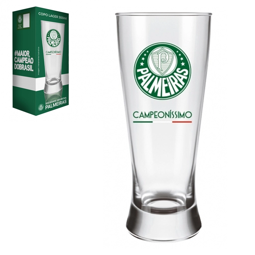 COPO LAGER DE VIDRO PALMEIRAS 300ML