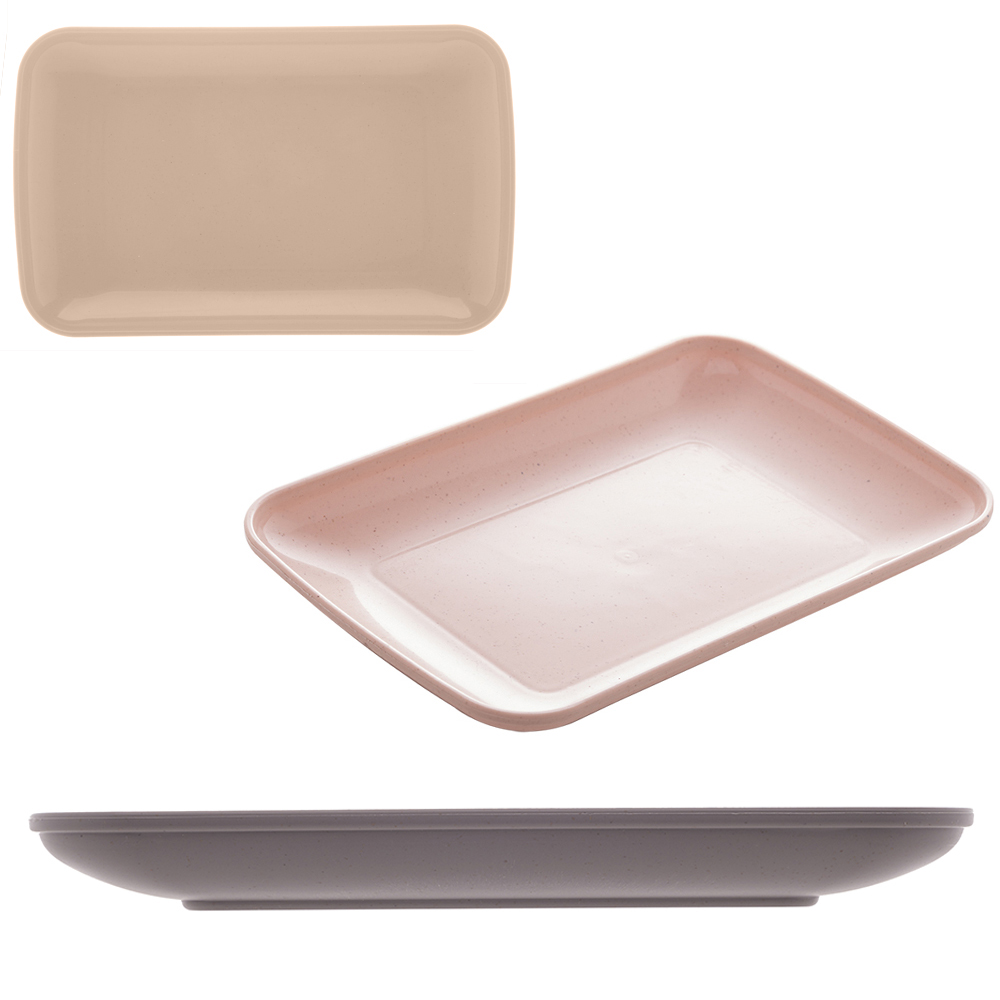 PRATO BANDEJA TRAVESSA DE BAMBU ECOLOGICO RETANGULAR LINES 500ML 24X15X2,5CM