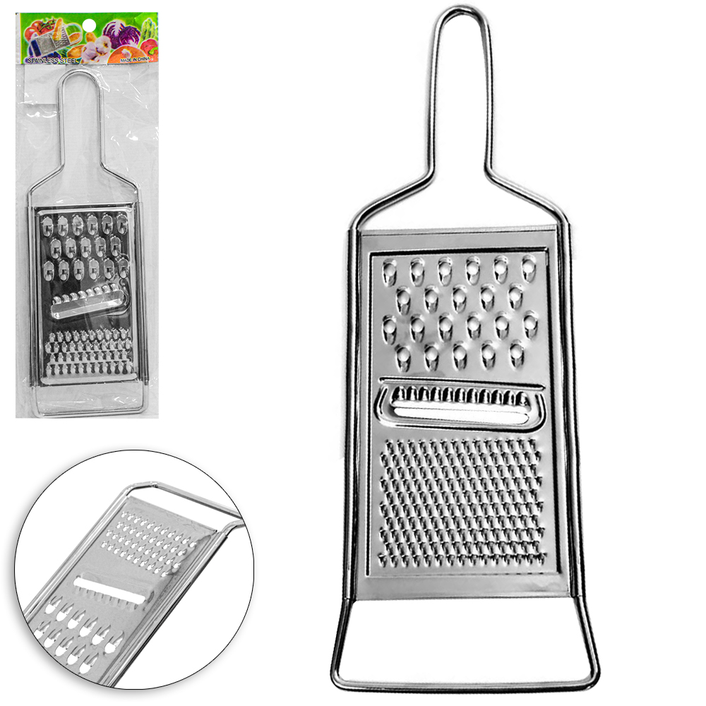 RALADOR DE INOX 1 FACE COM PEGADOR 26X8CM