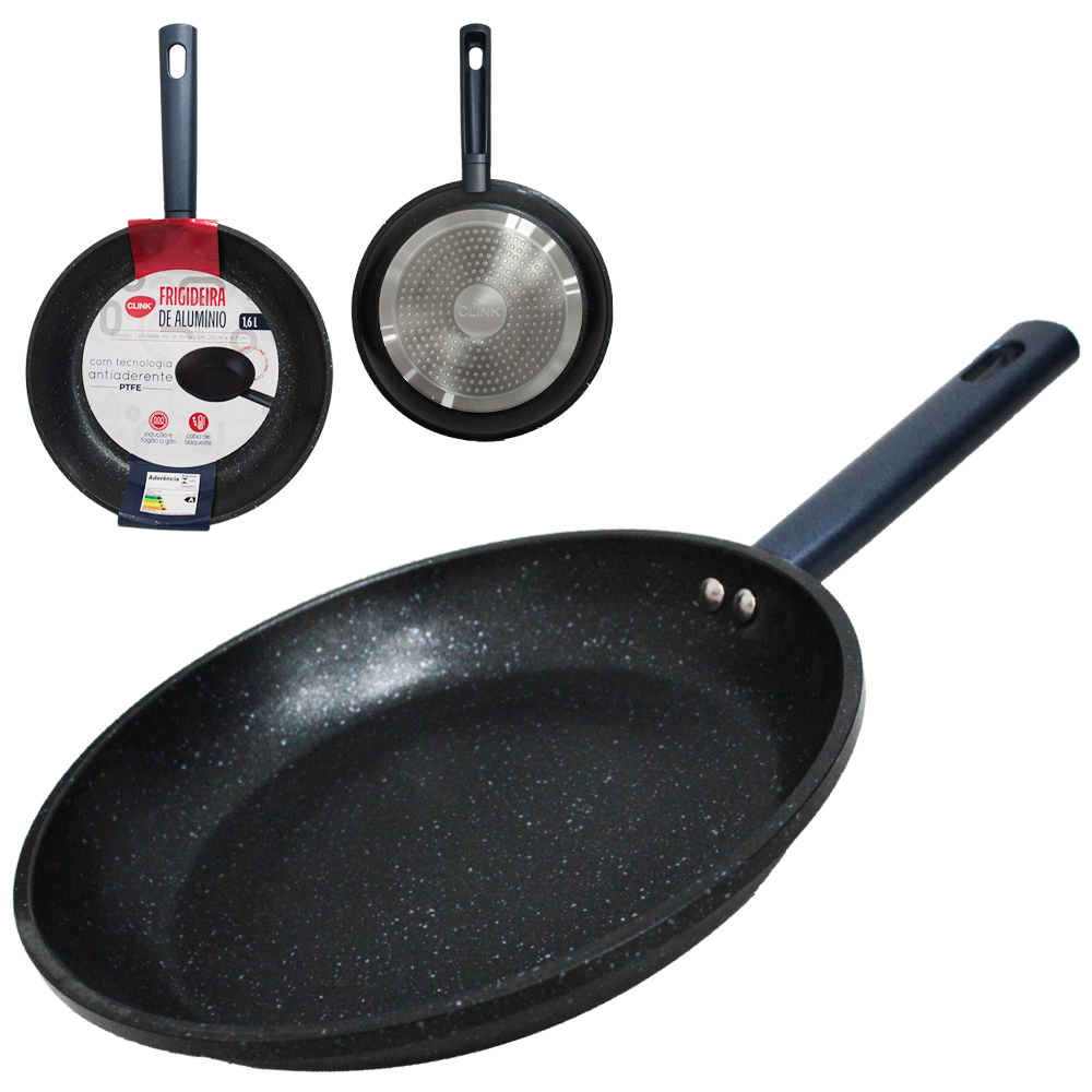 FRIGIDEIRA DE INDUCAO E FOGAO A GAS ANTIADERENTE PTFE ROYAL CABO BAQUELITE 26CM DE Ø 1,6L