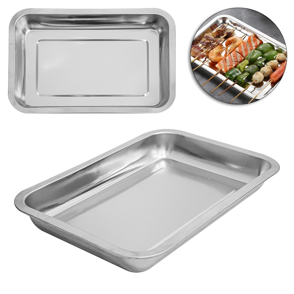 BANDEJA DE INOX RETANGULAR 31X21X4CM