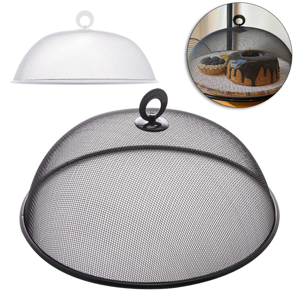 TAMPA / TELA PROTETORA DE METAL PARA ALIMENTOS COM ALCA DE PLASTICO COLORS 11X28CM DE Ø