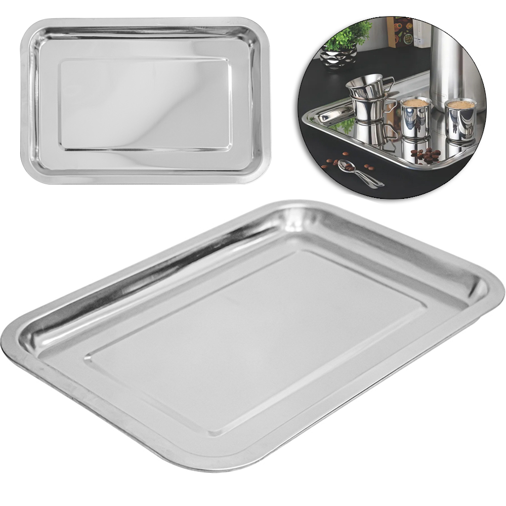 BANDEJA DE INOX RETANGULAR 39X29X2CM