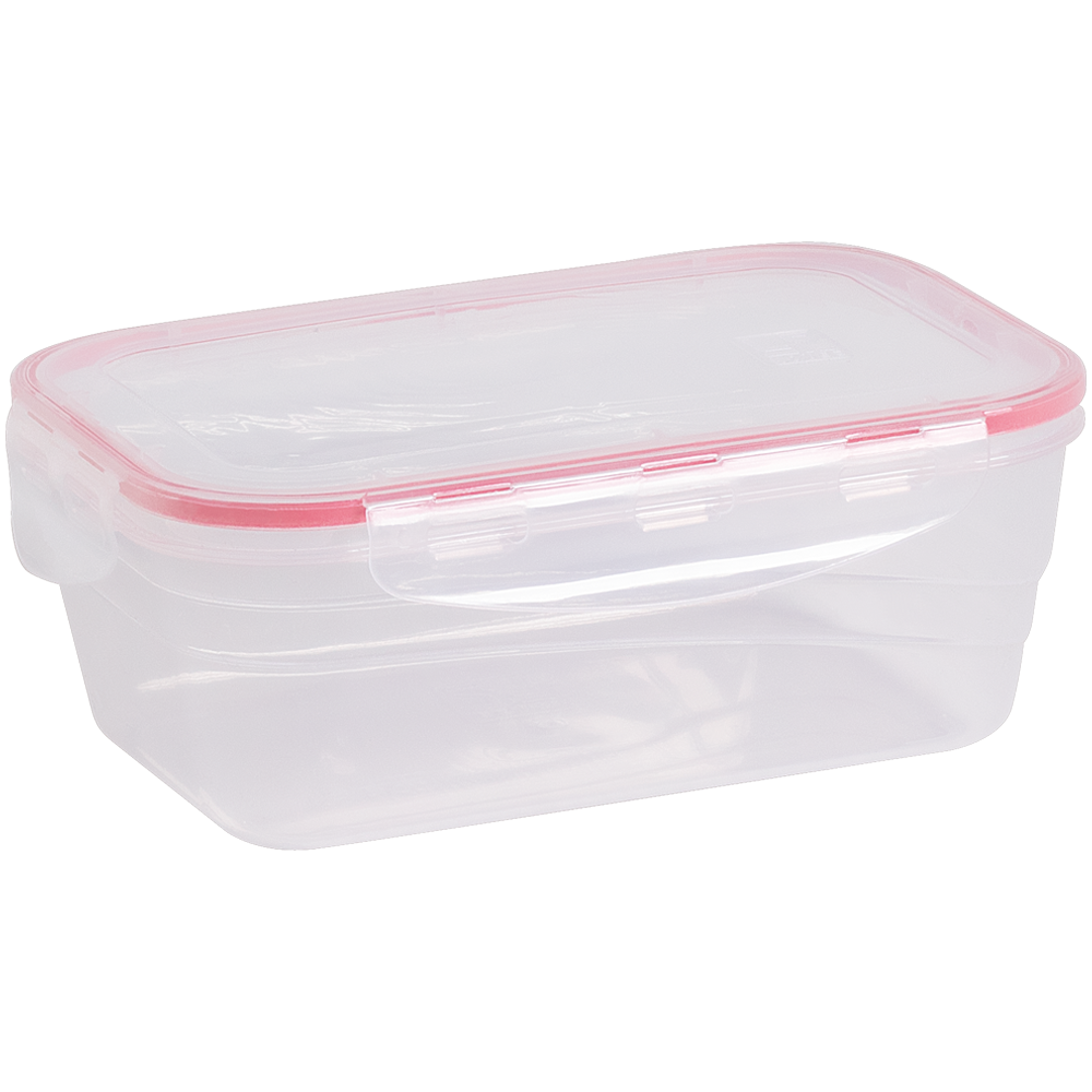 POTE DE PLASTICO RETANGULAR COM TAMPA HERMETICA VERMELHO 1500ML 22X15,5X7,5CM