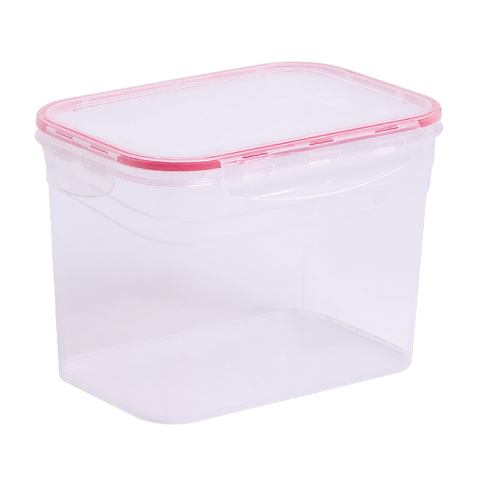 ORGANIZADOR CONTAINER DE PLASTICO RETANGULAR COM TAMPA HERMETICA VERMELHO 900ML 15,5X10,5X10CM