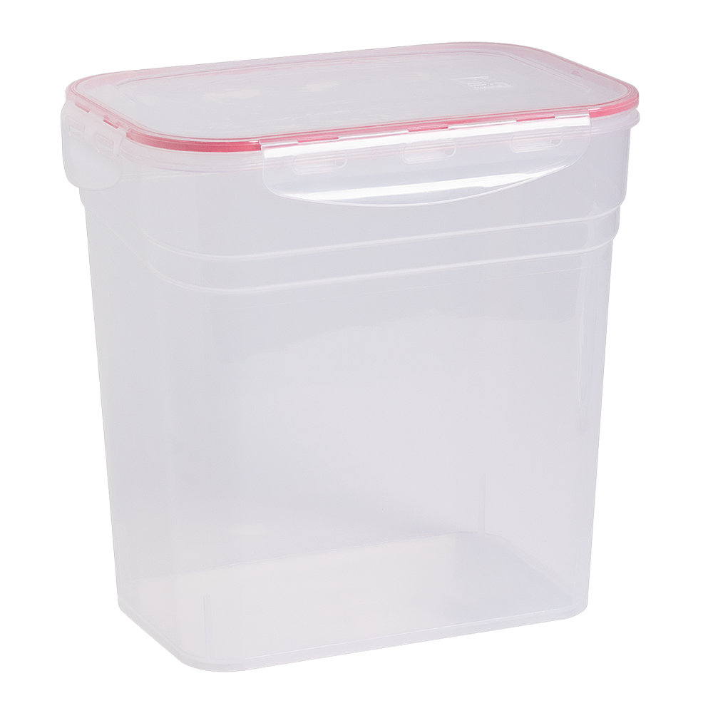 ORGANIZADOR CONTAINER DE PLASTICO RETANGULAR COM TAMPA HERMETICA VERMELHO 2,8L 20X19X13,5CM