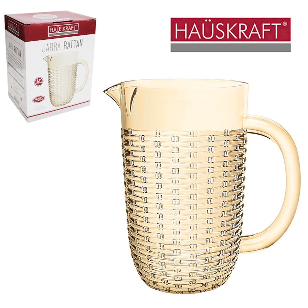 JARRA DE VIDRO RATTAN AMBAR HAUSKRAFT 1,2L
