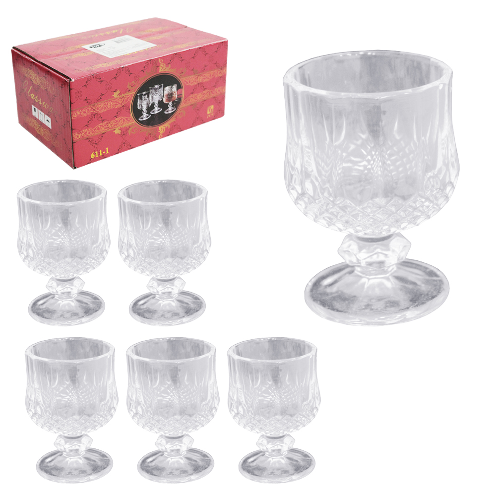 JOGO DE TACA DE VIDRO PARA LICOR / SHOT COM 6 PECAS 50ML