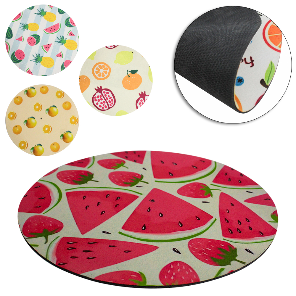TAPETE ESCORREDOR DE LOUCAS DE BORRACHA REDONDO SUPER ABSORVENTE CLEAN ESTAMPAS SORTIDAS 30CM DE Ø