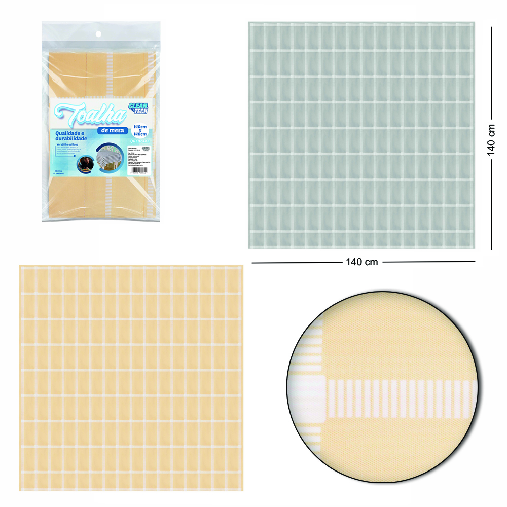 TOALHA DE MESA DE EVA QUADRADA IMPERMEAVEL CLEAN TECH 140X140CM