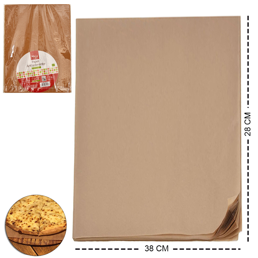 FORMA DE PAPEL RETANGULAR DESCARTAVEL ANTIADERENTE PARA FORNO 50 PECAS 38X28CM