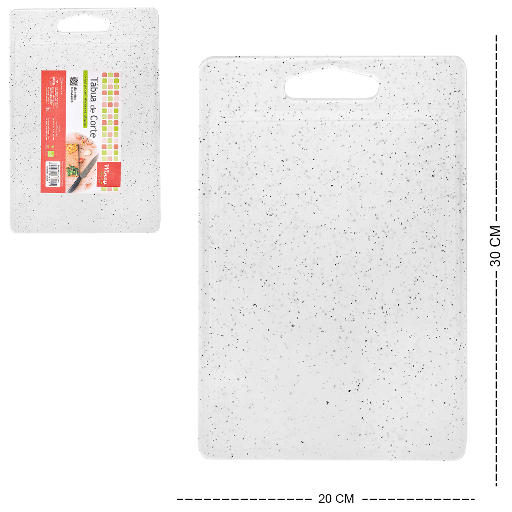 TABUA DE CORTE DE PLASTICO RETANGULAR GRANITO STONE 30X20CM
