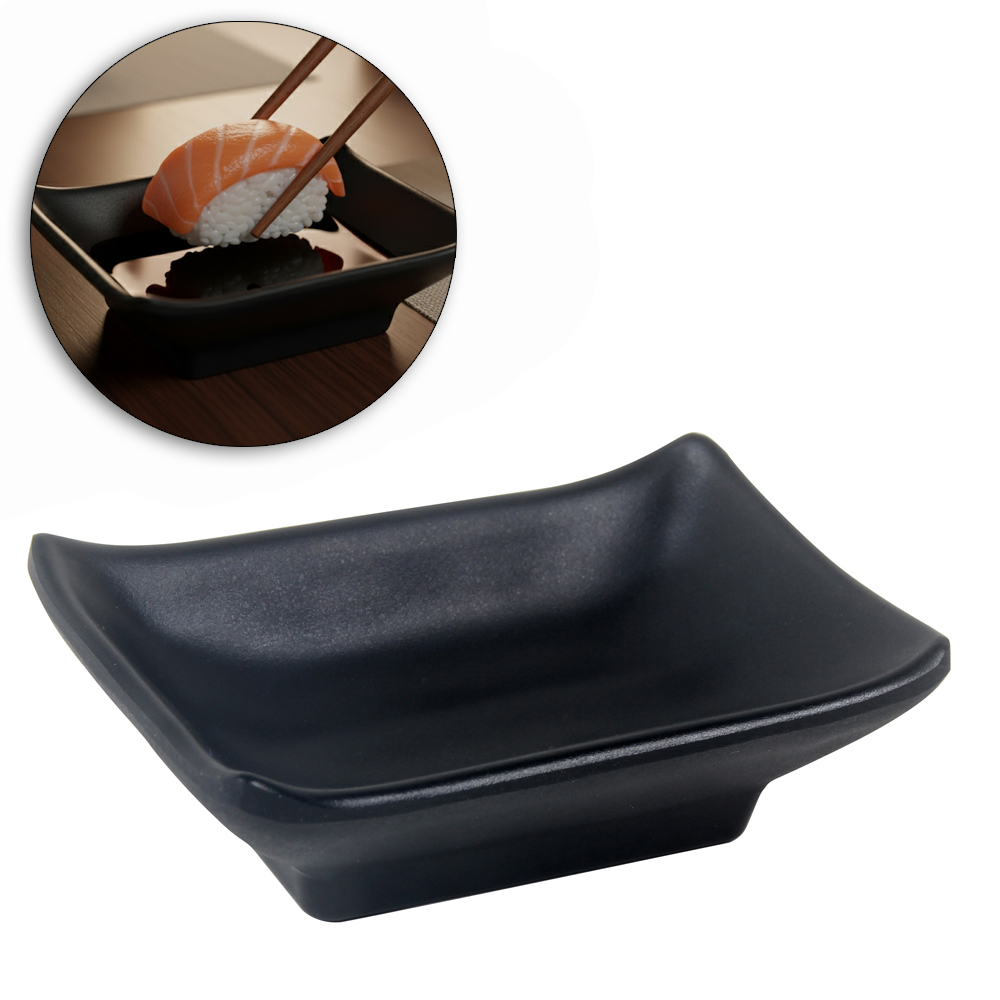 MOLHEIRA PORTA SHOYU DE MELAMINA RETANGULAR ORIENTAL BLACK 10X6X3CM