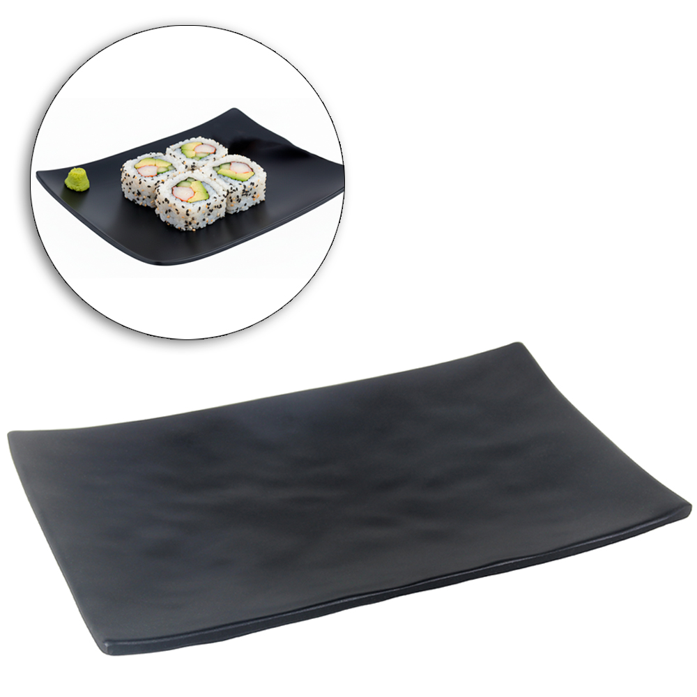 TRAVESSA DE MELAMINA RETANGULAR ORIENTAL BLACK 20X13,5X2CM
