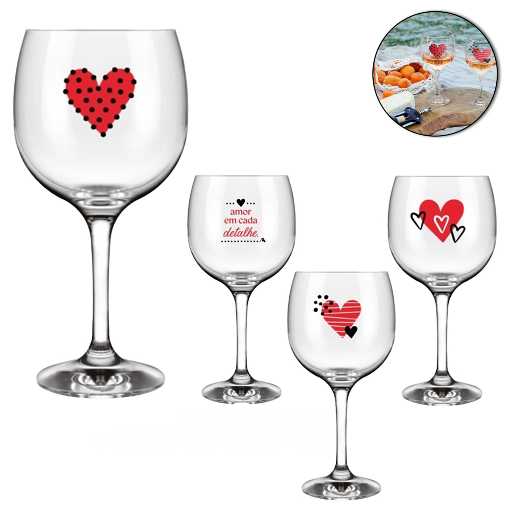 TACA DE VIDRO PARA AGUA / VINHO ROYAL GRAN AMOR 615ML