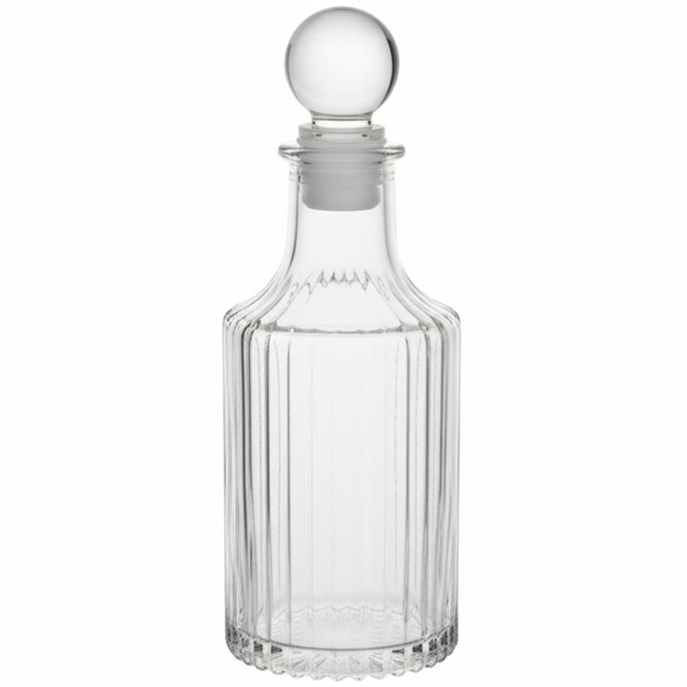 GARRAFA DECORATIVA DE VIDRO COM TAMPA 280ML