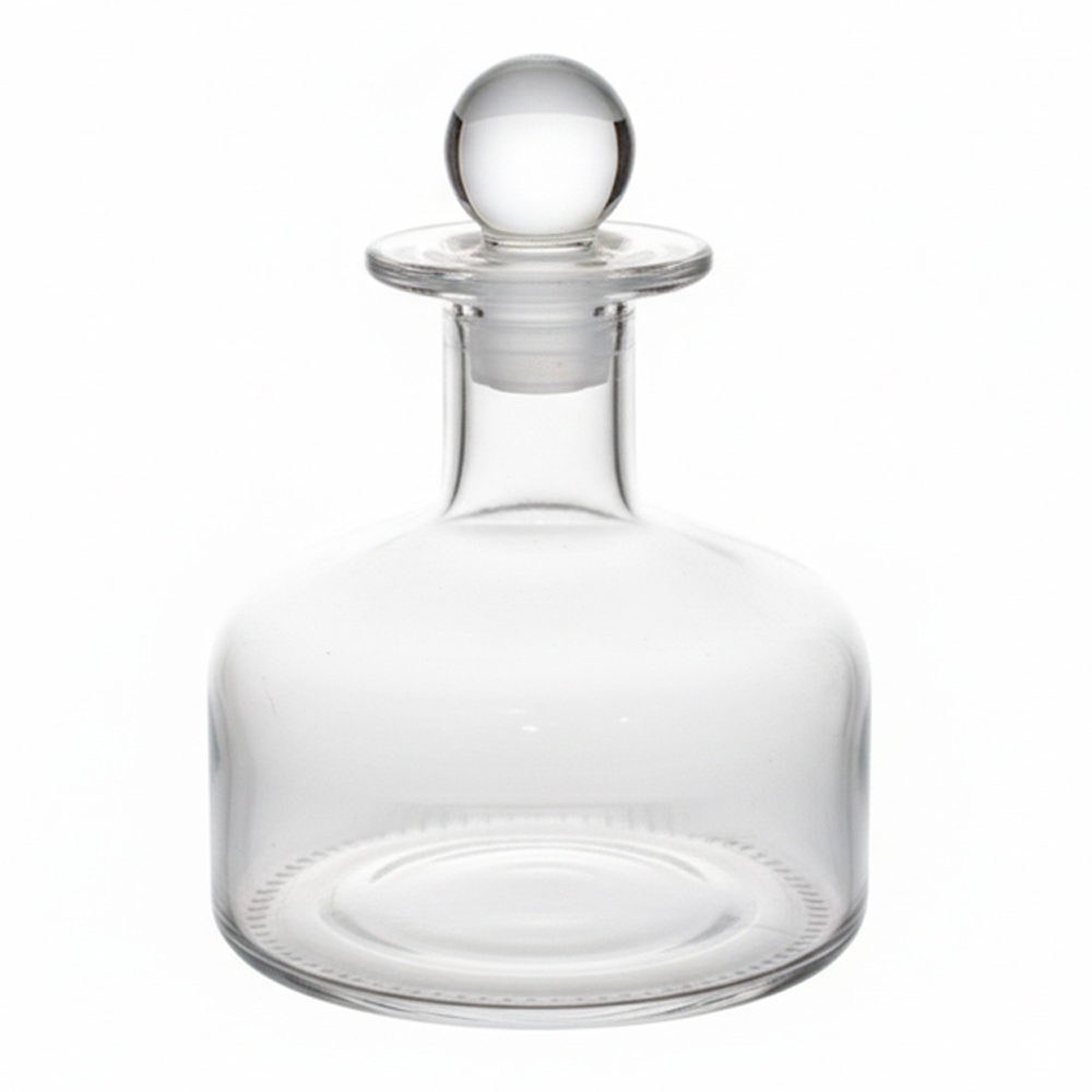 GARRAFA DECORATIVA DE VIDRO COM TAMPA 300ML