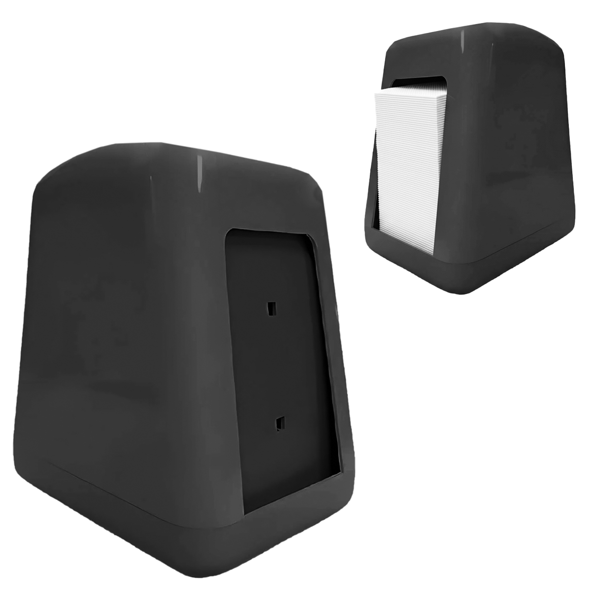 PORTA GUARDANAPO DE PLASTICO PRETO 15X14,5X10,5CM