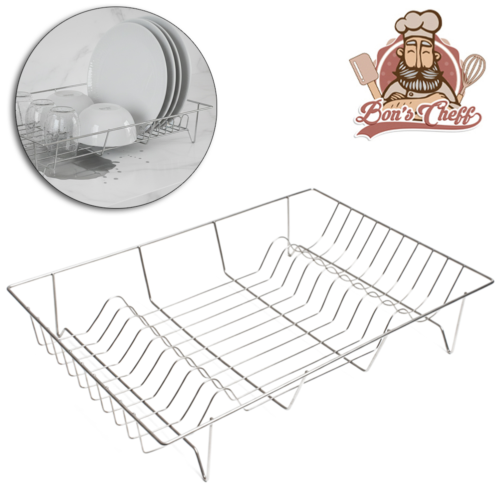 ESCORREDOR SECADOR DE PRATOS ARAMADO CROMADO 48,5X31X8,5CM BONS CHEFF