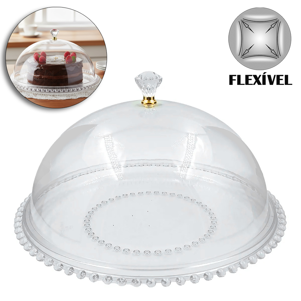 BOLEIRA DE PLASTICO PET FLEXIVEL PEROLA COM TAMPA 18,5X32CM DE Ø